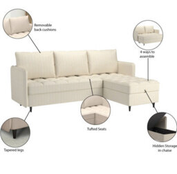 Dorel Home Lindhus 3Pl Sto Grey Corduroy - thumbnail 5
