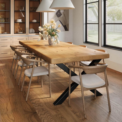 Ashford Blake Chunky Rustic Dining Table Chunky X Legs - image 1