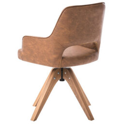 Beliani Dining Chair Swivel Moravia Faux Leather Brown - thumbnail 5