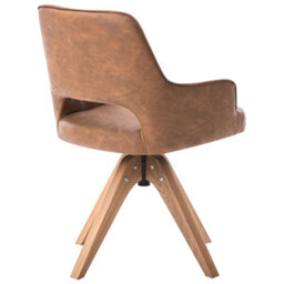 Beliani Dining Chair Swivel Moravia Faux Leather Brown - thumbnail 6