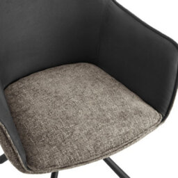 Home Detail Verona Grey Ceramic Dining Table & Grey/beige Fabric Porto Swivel Chairs, 4 Seater - thumbnail 6