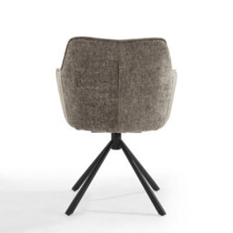 Home Detail Verona Grey Ceramic Dining Table & Grey/beige Fabric Porto Swivel Chairs, 4 Seater - thumbnail 5