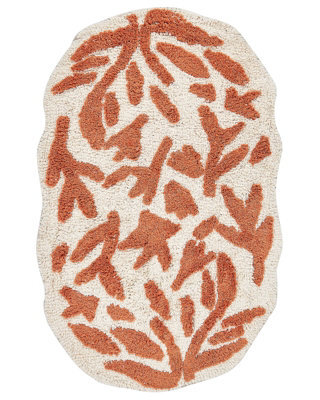 Wyld And Coco Orange Cotton Bath Mat 60 X 90 Cm - Irregular Pattern - image 1