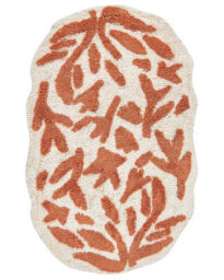 Wyld And Coco Orange Cotton Bath Mat 60 X 90 Cm - Irregular Pattern - thumbnail 1