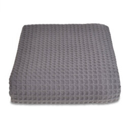 Allure Bath Fashions Luxury Super King Size Waffle Throw Blanket Bedspread 250 X 260Cm - Graphite - thumbnail 1