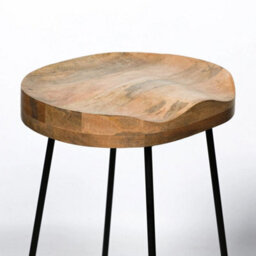 Black Frame Wooden Kitchen 64Cm Bar Stool Metal Industrial Tractor Seat - thumbnail 5