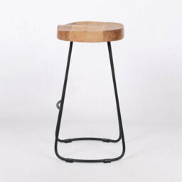 Black Frame Wooden Kitchen 64Cm Bar Stool Metal Industrial Tractor Seat - thumbnail 2