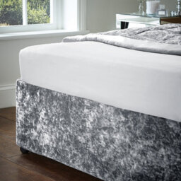 Catherine Lansfield Bedroom Crushed Velvet Divan Base Wrap Silver Grey - thumbnail 2