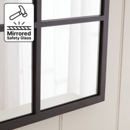 The Furniture Market Industrial Arched Black Framed Metal Window Wall Mirror 100Cm X 80Cm - thumbnail 6