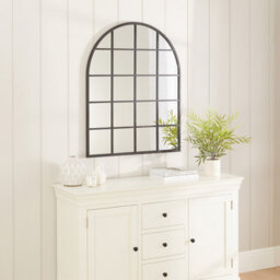 The Furniture Market Industrial Arched Black Framed Metal Window Wall Mirror 100Cm X 80Cm - thumbnail 3