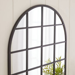 The Furniture Market Industrial Arched Black Framed Metal Window Wall Mirror 100Cm X 80Cm - thumbnail 5