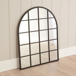 The Furniture Market Industrial Arched Black Framed Metal Window Wall Mirror 100Cm X 80Cm - thumbnail 7