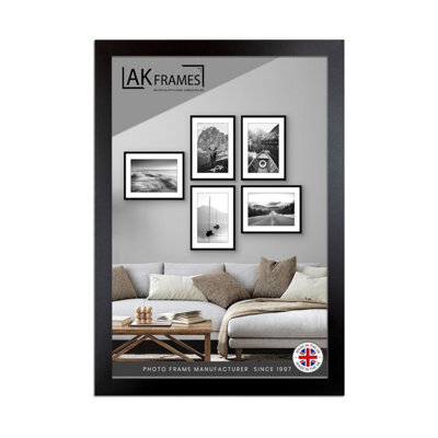"AK Frames Sleek 14X10"" Black Thin Modern Picture Frame - Slim And Design For Posters, Prints And Photos - Elegant Wall Frame Decor" - image 1