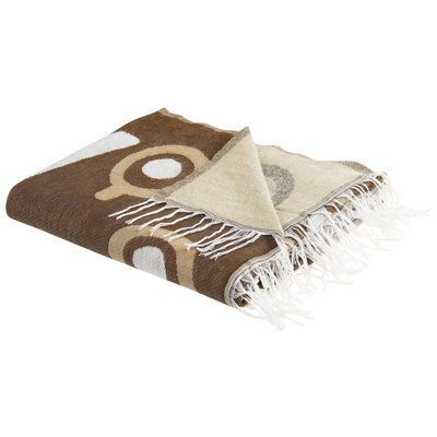 Beliani Blanket Siddha Fabric 130 X 170 Cm Brown - image 1