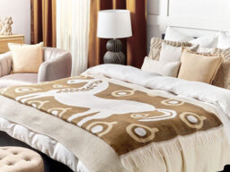 Beliani Blanket Siddha Fabric 130 X 170 Cm Brown - thumbnail 2