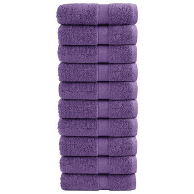 Berkfield Premium Wash Towels Solund 10 Pcs Purple 30X30 Cm 600 Gsm - image 1