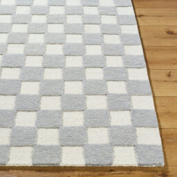 Livabliss Klopp-Hand Tufted Grey Ivory Wool Checkered Living Dining Bedroom Rug 183 X 275 Cm Easy Care, Non Shedding - thumbnail 5