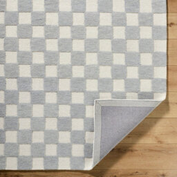 Livabliss Klopp-Hand Tufted Grey Ivory Wool Checkered Living Dining Bedroom Rug 183 X 275 Cm Easy Care, Non Shedding - thumbnail 4
