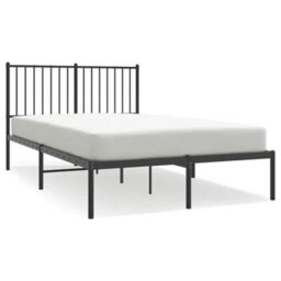 Walplus Metal Bed Frame Without Mattress With Headboard Black 120X190Cm - thumbnail 2