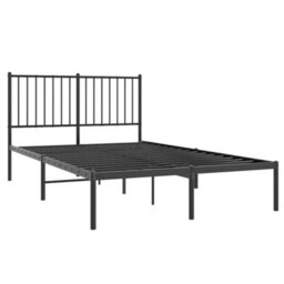 Walplus Metal Bed Frame Without Mattress With Headboard Black 120X190Cm - thumbnail 3