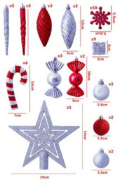 Christmas Tree World The Red & Silver Bauble 52Pc Accessories Set - thumbnail 4