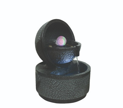 Outdoor Living UK Lancaster Spinning Ball Modern Water Feature With Cover