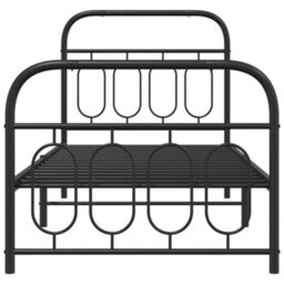 Berkfield Metal Bed Frame Without Mattress With Footboard Black 90X200Cm - thumbnail 4