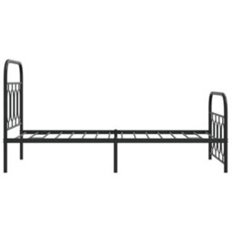 Berkfield Metal Bed Frame Without Mattress With Footboard Black 90X200Cm - thumbnail 5