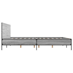 Berkfield Bed Frame Without Mattress Grey Sonoma 140X200 Cm - thumbnail 5