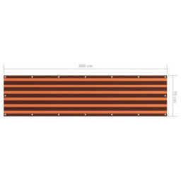Berkfield Balcony Screen Orange And Brown 75X300 Cm Oxford Fabric - thumbnail 5