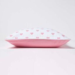 Homescapes Cotton Pink Hearts Cushion Cover, 45 X 45 Cm - thumbnail 3