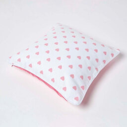 Homescapes Cotton Pink Hearts Cushion Cover, 45 X 45 Cm - thumbnail 4