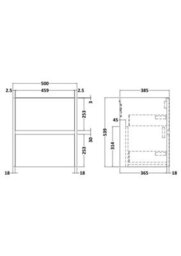 Hudson Reed 500mm Wall Hung 2 Drawer Unit (385 Deep)-Midnight Blue - thumbnail 2