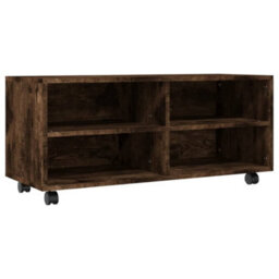 Berkfield Tv Cabinet With Castors Smoked Oak 90X35X35 Cm Engineered Wood - thumbnail 2