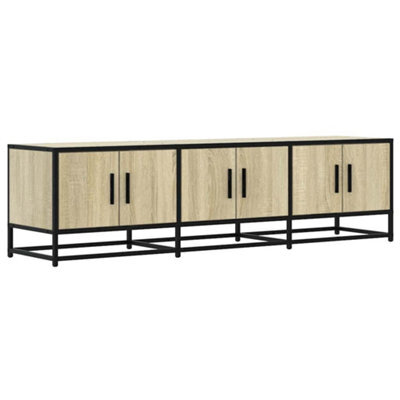 Berkfield Industrial Tv Cabinet Sonoma Oak 150X35X41 Cm Engineered Wood And Metal