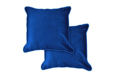 Plush Velvet Cushion Cover In Navy Blue - image 1