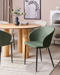 Beliani Set Of 2 Dining Chairs Mason Fabric Dark Green - thumbnail 2