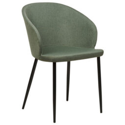 Beliani Set Of 2 Dining Chairs Mason Fabric Dark Green - thumbnail 4