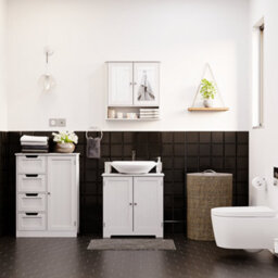 Lassic Bath Vida Priano White 2 Door Mirrored Bathroom Wall Cabinet With Shelf - thumbnail 5