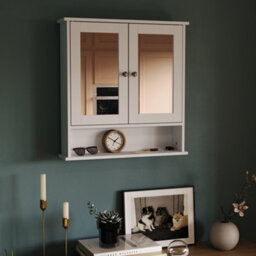 Lassic Bath Vida Priano White 2 Door Mirrored Bathroom Wall Cabinet With Shelf - thumbnail 6