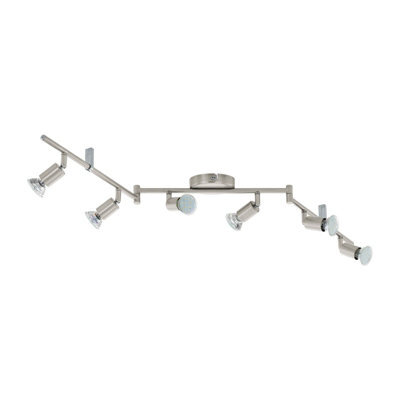 Satin Nickel Flush 6-Spot Ceiling Light With Gu10 Bulbs Included - image 1