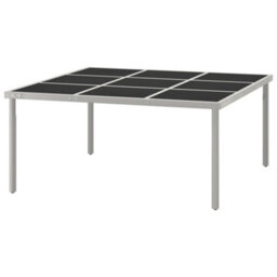 Berkfield Garden Dining Table 170X170X74.5 Cm Glass And Steel - thumbnail 3