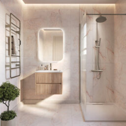FNX Bathrooms Fluted Square 600 Wall Hung Vanity Unit & Basin - 2 Drawer Soft Close, Matte White Basin - thumbnail 5