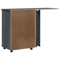 Vidaxl Rolling Cabinet With Desk Moss Grey Solid Wood Pine - thumbnail 6