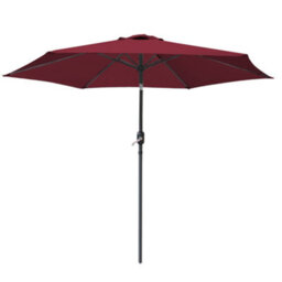 Rinse Bathrooms Outdoor Patio Garden Parasol 2.5M Sun Shade Umbrella Canopy W/crank Tilt Uv Protection Wine - thumbnail 2