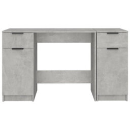 Vidaxl Desk With Side Cabinet Concrete Grey Engineered Wood Desks - thumbnail 6