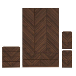 Catania 4 Piece Bedroom Set Royal Walnut - thumbnail 8