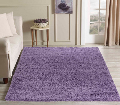 Desire Rugs Plain Living Room Shaggy Area Rugs Lilac 80X150 Cm - image 1