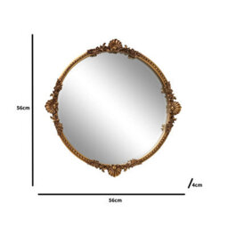 Melody Maison Round Gold Ornate Wall Mirror 56Cm X 56Cm - thumbnail 7