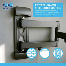 "Harbour Housewares Articulating Tv Wall Bracket - 25-60"" - Black" - thumbnail 5